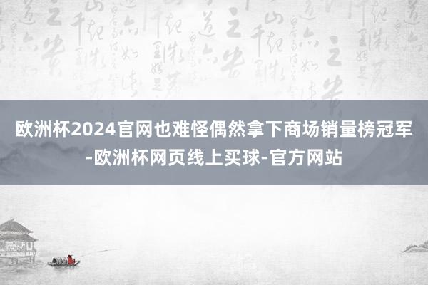 欧洲杯2024官网也难怪偶然拿下商场销量榜冠军-欧洲杯网页线上买球-官方网站