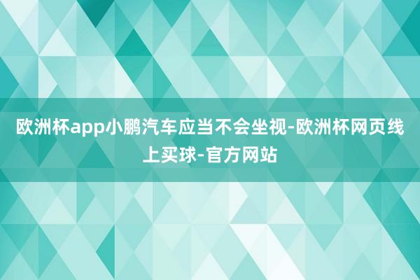 欧洲杯app小鹏汽车应当不会坐视-欧洲杯网页线上买球-官方网站