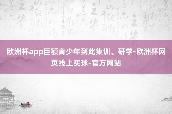 欧洲杯app巨额青少年到此集训、研学-欧洲杯网页线上买球-官方网站