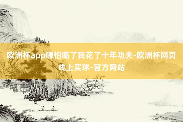 欧洲杯app哪怕临了我花了十年功夫-欧洲杯网页线上买球-官方网站