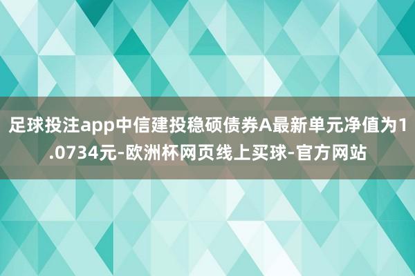 足球投注app中信建投稳硕债券A最新单元净值为1.0734元-欧洲杯网页线上买球-官方网站