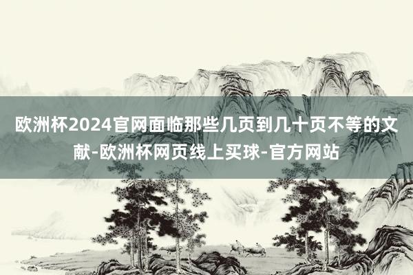 欧洲杯2024官网面临那些几页到几十页不等的文献-欧洲杯网页线上买球-官方网站