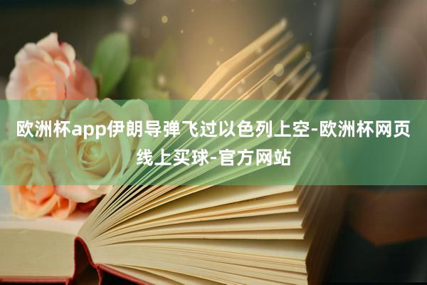 欧洲杯app伊朗导弹飞过以色列上空-欧洲杯网页线上买球-官方网站