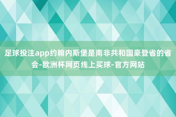 足球投注app约翰内斯堡是南非共和国豪登省的省会-欧洲杯网页线上买球-官方网站