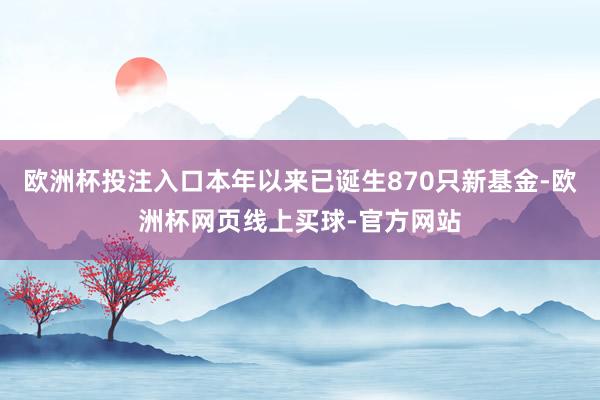 欧洲杯投注入口本年以来已诞生870只新基金-欧洲杯网页线上买球-官方网站