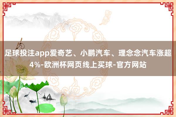 足球投注app爱奇艺、小鹏汽车、理念念汽车涨超4%-欧洲杯网页线上买球-官方网站