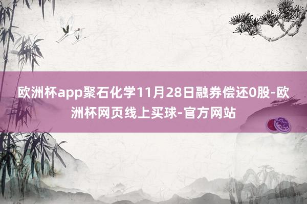 欧洲杯app聚石化学11月28日融券偿还0股-欧洲杯网页线上买球-官方网站