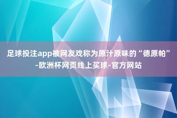 足球投注app被网友戏称为原汁原味的“德原帕”-欧洲杯网页线上买球-官方网站