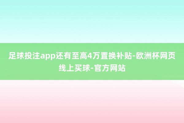 足球投注app还有至高4万置换补贴-欧洲杯网页线上买球-官方网站