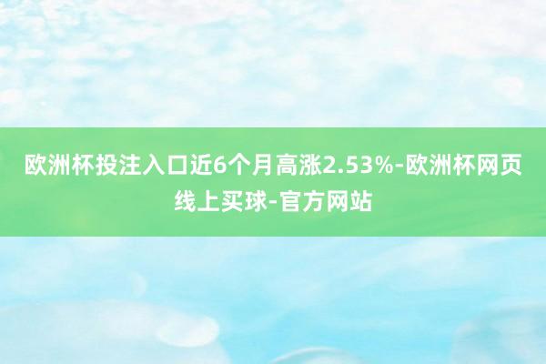 欧洲杯投注入口近6个月高涨2.53%-欧洲杯网页线上买球-官方网站