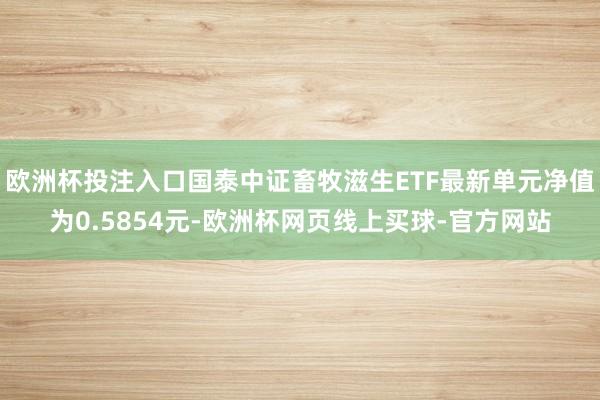 欧洲杯投注入口国泰中证畜牧滋生ETF最新单元净值为0.5854元-欧洲杯网页线上买球-官方网站