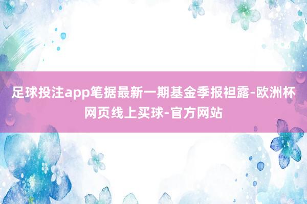 足球投注app笔据最新一期基金季报袒露-欧洲杯网页线上买球-官方网站