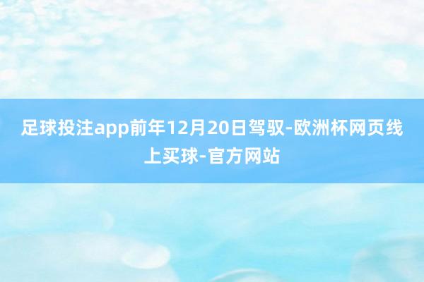 足球投注app前年12月20日驾驭-欧洲杯网页线上买球-官方网站