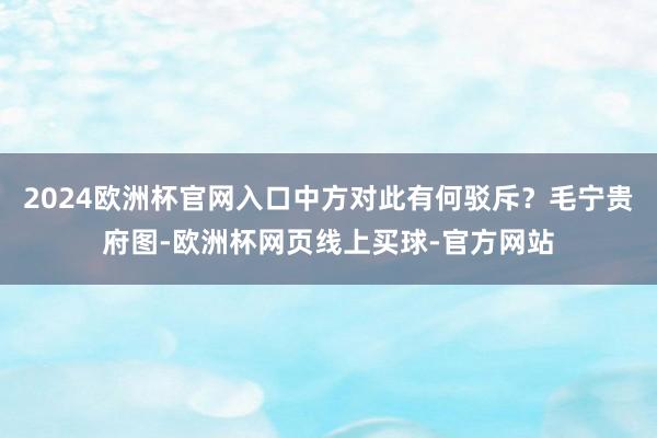 2024欧洲杯官网入口中方对此有何驳斥？毛宁贵府图-欧洲杯网页线上买球-官方网站