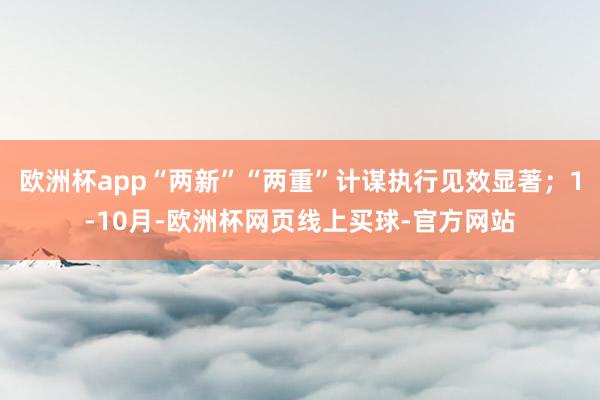 欧洲杯app“两新”“两重”计谋执行见效显著；1-10月-欧洲杯网页线上买球-官方网站