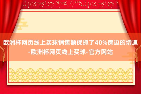 欧洲杯网页线上买球销售额保抓了40%傍边的增速-欧洲杯网页线上买球-官方网站