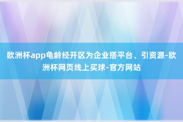 欧洲杯app龟龄经开区为企业搭平台、引资源-欧洲杯网页线上买球-官方网站