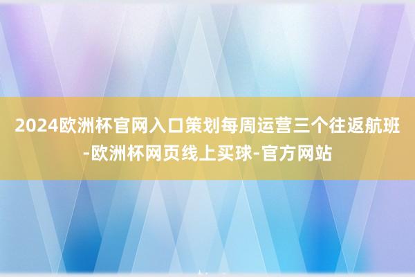 2024欧洲杯官网入口策划每周运营三个往返航班-欧洲杯网页线上买球-官方网站