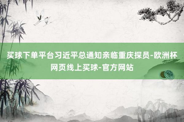 买球下单平台习近平总通知亲临重庆探员-欧洲杯网页线上买球-官方网站