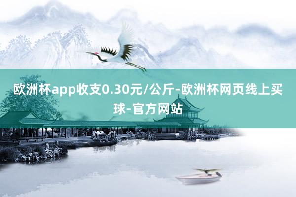 欧洲杯app收支0.30元/公斤-欧洲杯网页线上买球-官方网站