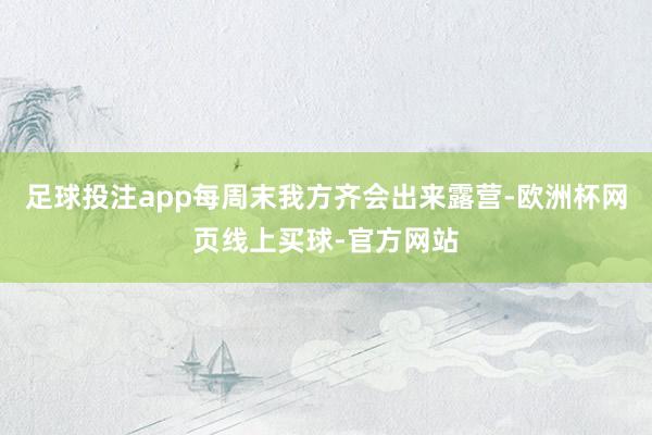 足球投注app每周末我方齐会出来露营-欧洲杯网页线上买球-官方网站